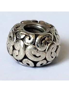 Authentic PANDORA Paisley Silver Spacer European Charm Bead